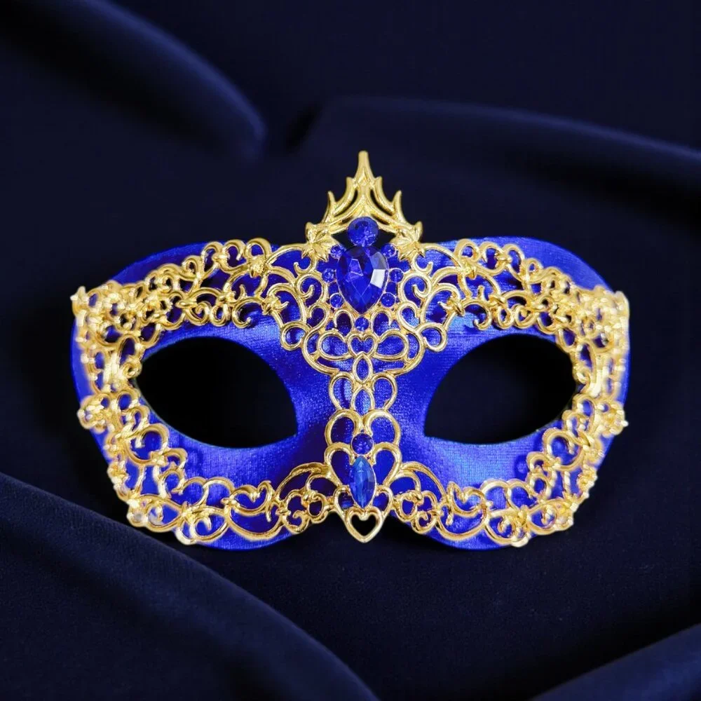 Blue masquerade mask, cosplay mask, Halloween mask, Venetian mask, Prom mask